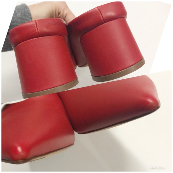 VINCE Ralston Red Pointed Toe Leather Mules - Picture 6 of 8